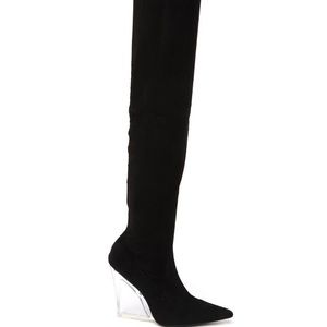 Lucite wedge boots